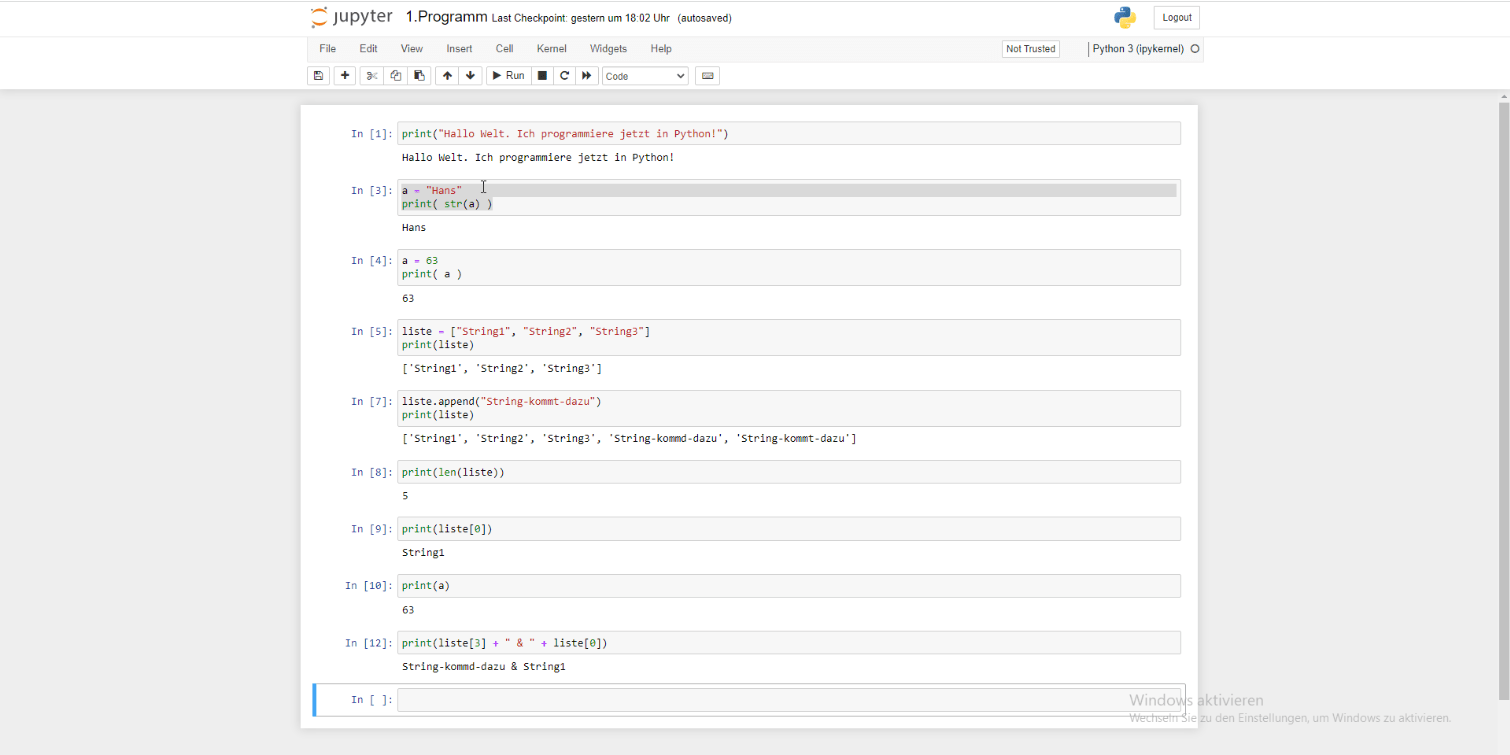 Python Listen Bedeutung , Python3-Tutorial: Listen und Bearbeiten von ...